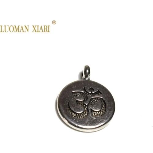 20/50 PCS Wholesale Round Hinduism Metal Zinc Alloy Charms DIY Pendant Bracelet Necklace Earring For Jewelry Making 15mm