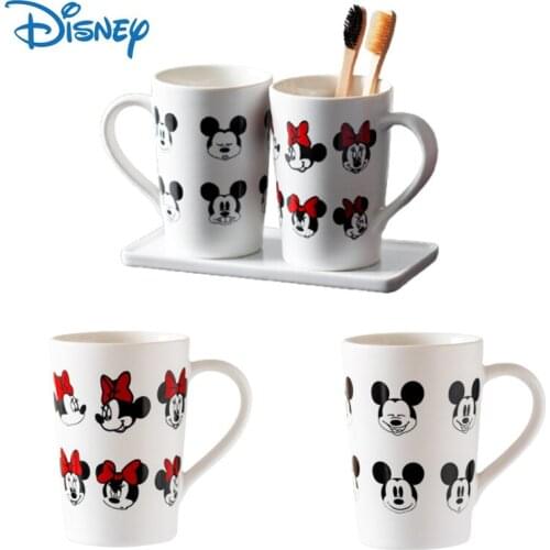 Disney Mickey Minnie Cartoon Mug Creative Ceramic Anime Couple Cup Cute Mouthwash Brushing Teeth Cup 301ml400ml Christmas Gift
