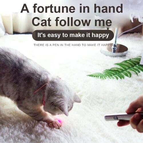 Pet Toy Mini Laser Cat Toy Cat Chase Toys USB Recharge Portable Stainless Steel Pet Interactive Toy Cat Stick Pet Cat Supplies