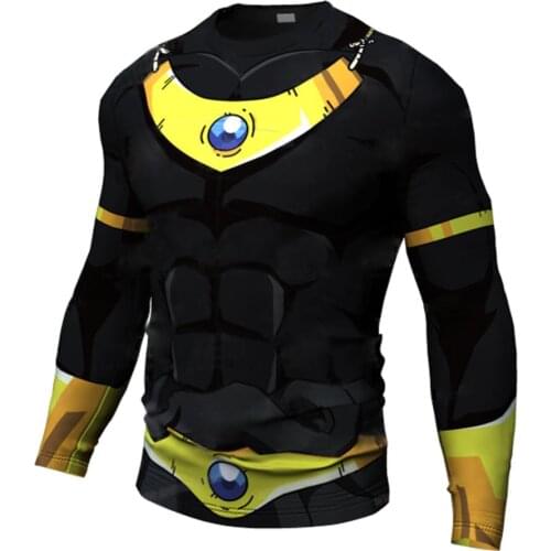 2020 Autumn New Mens 3D Compression Quick Dry Shirt Bodybuilding Long Sleeve Anime Printing T-Shirt Sweatshirt Warm Fitness Top