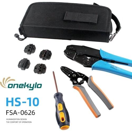 Multi Wire Crimper Tools Kit Engineering Ratchet Terminal Crimping Plier6 In 1 with Wire Stripper Screwdriver 4 Spare jaws