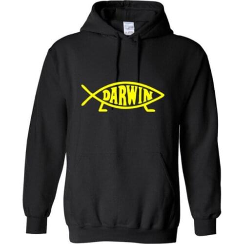 New Fashion Cool Sweatshirt Hoodies Men Printed Darwin Fish Hoodie Streetwear Hip Hop Tracksuit Zipper Hoody