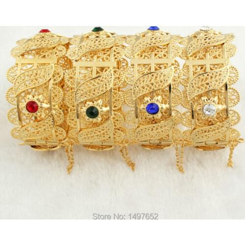 Newest Big Wide Dubai Gold Bangles For Women Men18K Gold Color Crystal Bracelets Jewelry African/India/Kenya//Middle East Style