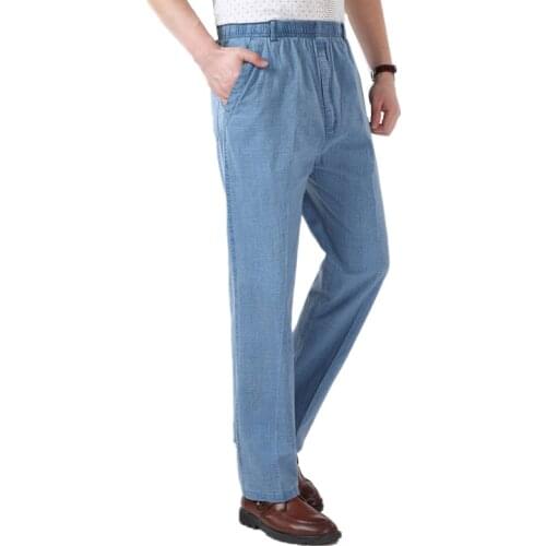 XT1528-A1425 spring summer 2020 new middle-aged and old men fashion casual pure color linen trousers cheap wholesale