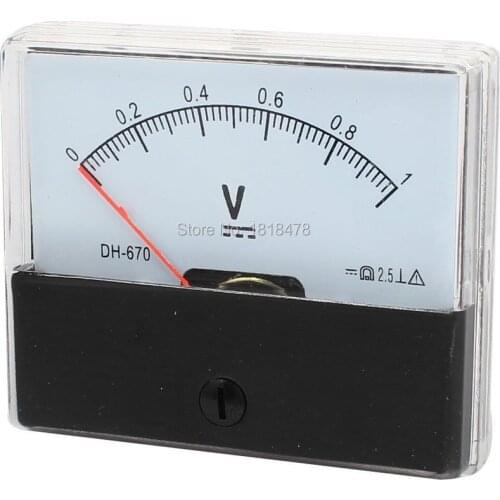 DH-670 DC 0-1V Rectangle Analog Voltmeter Panel Meter Gauge DH-670