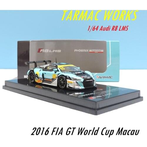 Tarmac Works 1:64 Audi R8 LMS 2016 FIA GT World Cup Macau Collection of die-casting simulation alloy model car toys