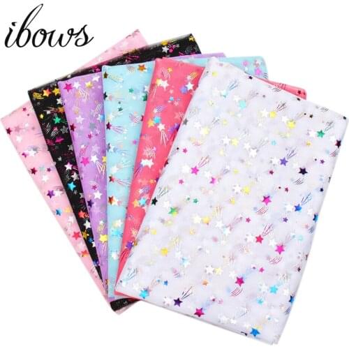 IBOWS 90*150cm Meteor Printed Fabric Tulle Mesh Patchwork Materials DIY Crafts Chiffon Fabrics For Sewing DIY Dolls Cloth Fabric