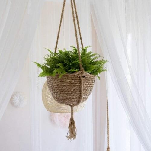 Woven Hanging ornaments Plant basket Flower Pot Storage Organizer Garden Home Living Room Decoration accessories Flower Basket