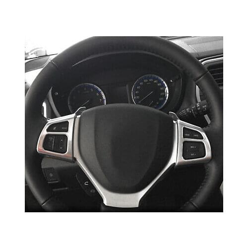 Interior Steering Wheel Button Cover Trim 2pcs For Suzuki SX4 S-cross 2014-2019