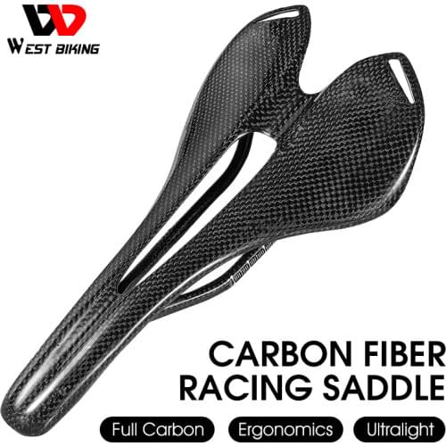 Bicycle Saddle Ultralight 3K Full Carbon Fiber Road Bike Race Saddle For Men Steel Rail Cycling Cushion Racing Seat Bicycle Part