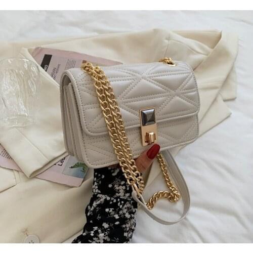 Messenger Womens Bag Crossbody White Chain Simple Quality Korean Bolsas Fashion Shoulder Female Bags For Women Handbag 2021 New