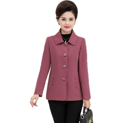 Mothers spring short jacket Women Tops new fashion loose womens long-sleeved coat ladies plus size thin section autumn jackets