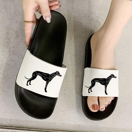 Dachshund Pug Teckel Funny Slippers Women Harajuku Cute dog Fashion Open Toe Slippers Printed Womens Non-slip Slides