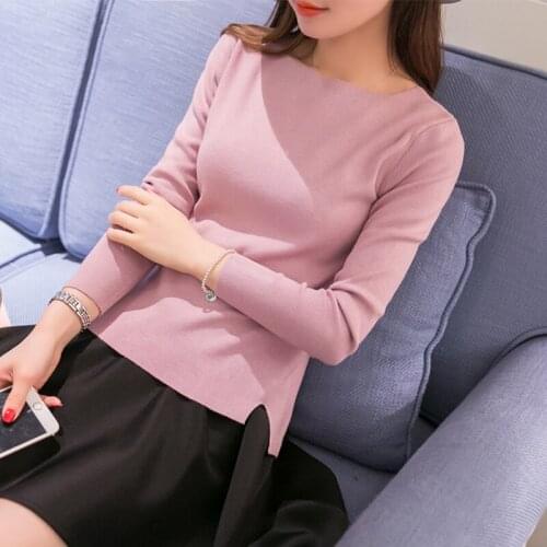 In the spring of 2017 new Korean women short sweater loose all-match long sleeved Pullover Sweater slim coat primer