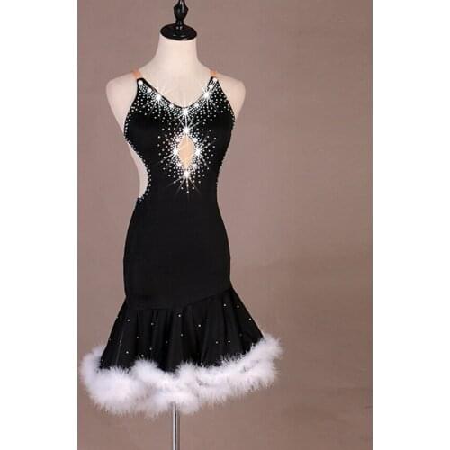 Latin dance competition dress women latin dress feathers dance wear women dance costumes salsa dress backless samba costumes