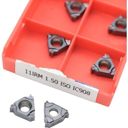 10pcs Thread 11IRM 1.50 ISO IC908 Carbide CNC Threaded Carbide Inserts Thread Lathe Turning Blade Tool Tungsten Carbide Insert