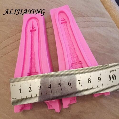 2Pcs/set 3D Sugarcraft Fondant cake silicone mold Tower for Reverse forming polymer chocolate pastry soap decoration tools D0588