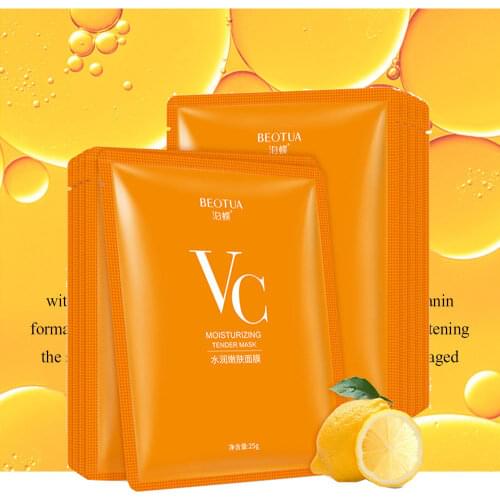 25g*5 Vitamin C skin care face mask v c sheet mask facemask facial masks mascara facial korean Whitening women beauty health