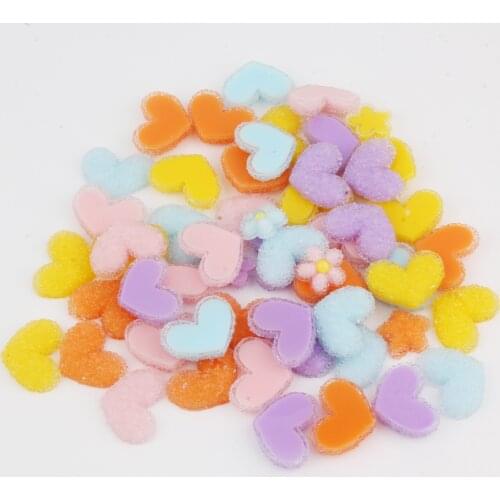 5PCS Solid Color Flowers DIY Multiple Plush Keychains Personality Simple Love Shape Design DIY Pendant Accessories