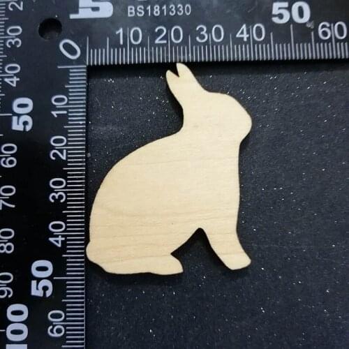 50pcs Blank Unfinished Wood Bunny Wooden Easter Rabbit Scrapbooking Embelishment Home Decor