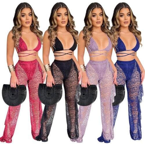 Adogirl Women Bra Crop Top And Pants 2 Piece Set Sexy Summer See Through Club Party Wear Outfits Fashion Matching Sets Plus Size