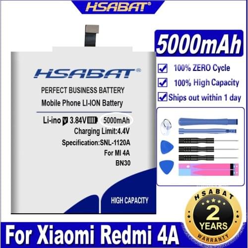 HSABAT 5000mAh BN30 Battery for Xiaomi Redmi 4A Redrice 4A Hongmi 4A