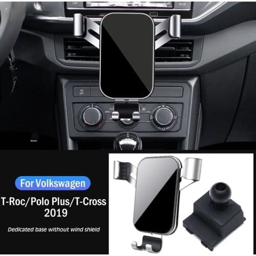 Car Mobile Phone Holder Air Vent Stand GPS Navigation Bracket For Volkswagen VW T-Roc Polo Plus T-Cross 2019 Car Accessories