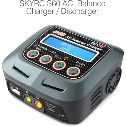 SKYRC S60 AC Balance Charger for Li-Po Ni-Cd Ni-Mh 100 -240V 60W RC Battery Multi Charging Modes for RC Airplane Multicopter