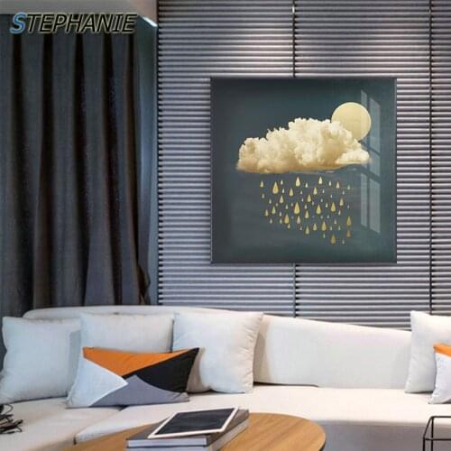 Beautiful Yellow Clouds Big Poster Nordic Rainwater Nature Landscape Canvas Wall Art Print Painting Modern HD Picture Home Decor