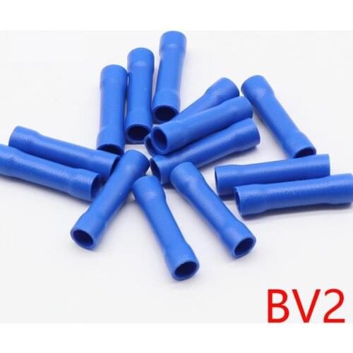 BV2 BV2.5 Full Insulating Wire Connector cable Wire Splice Terminals Joiner Crimp Electrical Fully Insulation BV2 BV 100 PCS BV