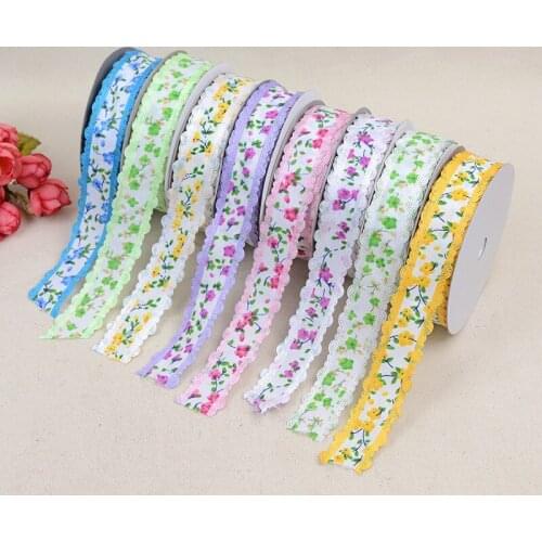 Grosgrain Ribbon Printed Embossing Lace Edge 25mm High Quality DIY Clothing Applique Gift Wrapping Hair Accessories BBXU-141