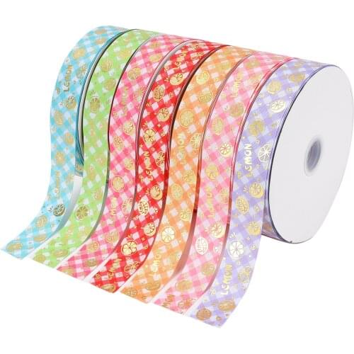 HSDRIBBON Free Shipping 38mm 1-1/2inch hsd-design custom Doule Face lemon Series on Grosgrain Ribbon