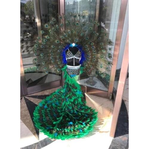 Feather creative swimsuit cloak T station serves stage costumes Chaofu children stage girl model