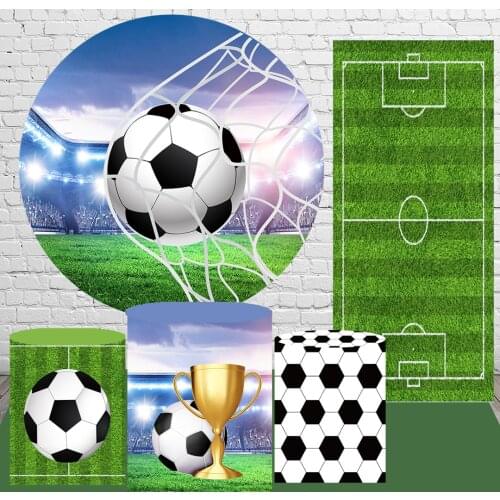 Football Club Round Background Circle Backdrop Photo Studio Banner Cylinder Covers Boy Birthday Party Props Photocall Soccer