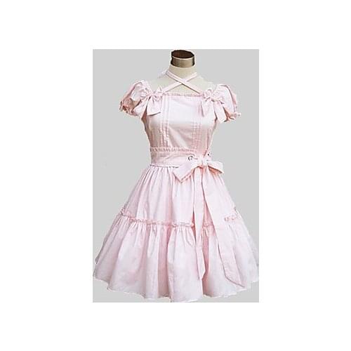 Short Sleeve Knee-length Cotton Sweet Lolita Dress