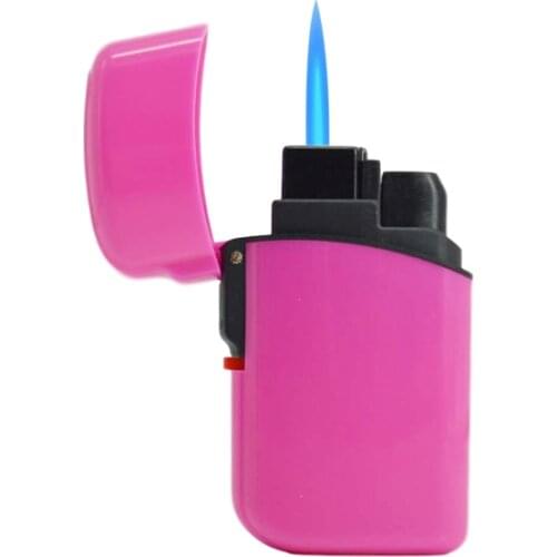 Mini Cigarette Lighter Shining Surface Jet Torch Lighters Windproof Blue Flame Refillable Butane Gas Lighter