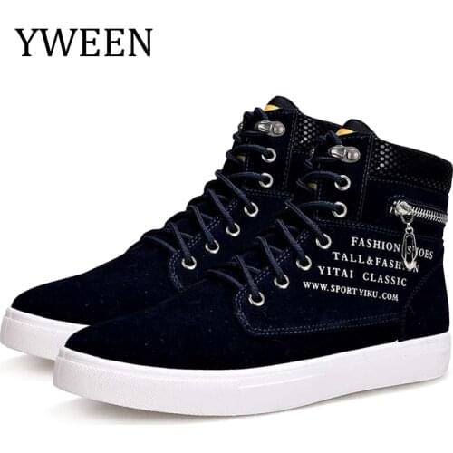 YWEEN Mens Casual Shoes Lace-up Help Style Fashion Men Shoes Sudent Large size Shoes EUR39-46