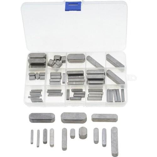 60PCS/Box Type A Round Ended Feather Key Parallel Drive Shaft Keys Set 3mm 5mm 6mm 8mm 10mm 12mm Hardware