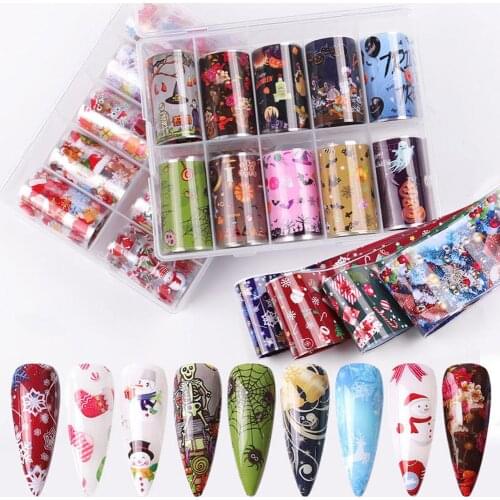 Xmas Santa Halloween Pumpkin Ghost Skull Nail Art Stickers Decals Decoration