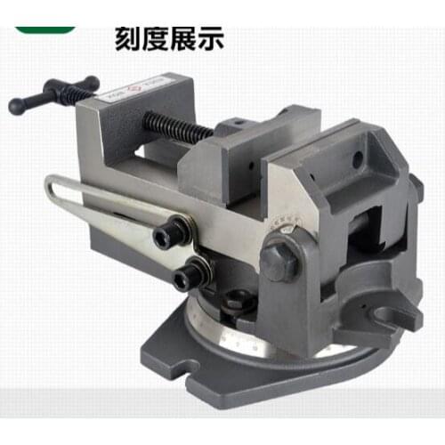 Tilting sine angle flat vice with bottom swirl angle solid precision machine vice 4 inch