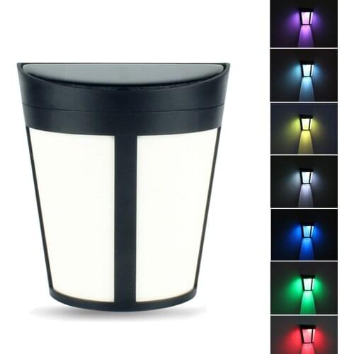 1.2V 1W 2 LED Solar Powered Energy Wall Lamp 2 Lighting Modes Effects Outdoor Light Sensitive Light Sensor Control IP65 Water