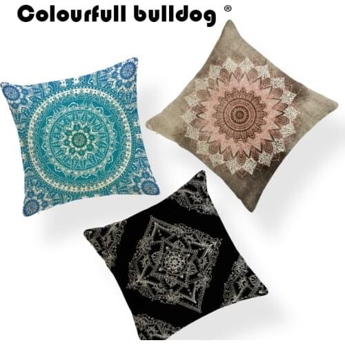 Morocco Geometry Diamond Cushion Cover Mandala Lotus Flowers Pillows For Kids Throw Pillow Cases 45*45 Polyester Novelty Gifts