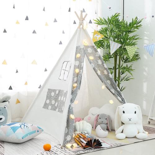 1.3M Portable Kids Tent Tipi Large Children’s Wigwam Indoor Indian Camping House Boys Girls Game Playhouse Teepee Tent Gift