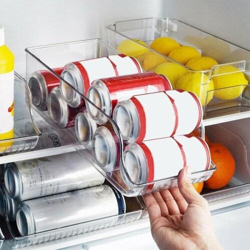 Refrigerator Organizer Bins Can Drink Holder Adjustable Freezer Kitchen Cabinets Clear Plastic Food Pantry Storage Fridge Rack