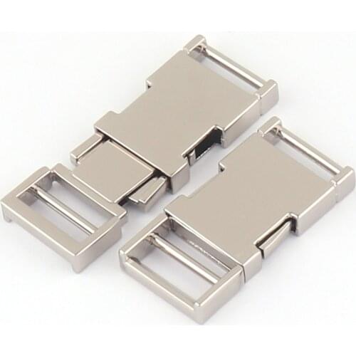 Silver Metal Side Quick Release Buckle Backpack Buckle Adjuster Buckle Metal Buckle Bag Turn Lock Backpack Buckle Clasp