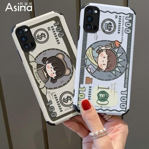 ASINA Imitation Lambskin Case For OPPO Reno 2 3 4 5 Pro Cute Cartoon Silicone Cover Bumper For Realme X7 Find X3 X2 Pro Fundas