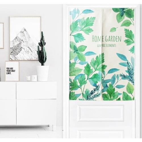 Nordic Rural Tropical Plants Leaf Door Curtain Noren Tapestry Study Home Decor Bedroom Kitchen Curtains
