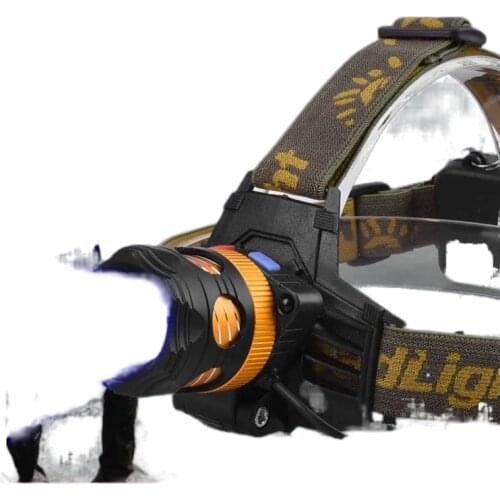 Fishing sensor LED headlamp glare night fishing light head mounted waterproof long-range super-bright white light blue xenon lam
