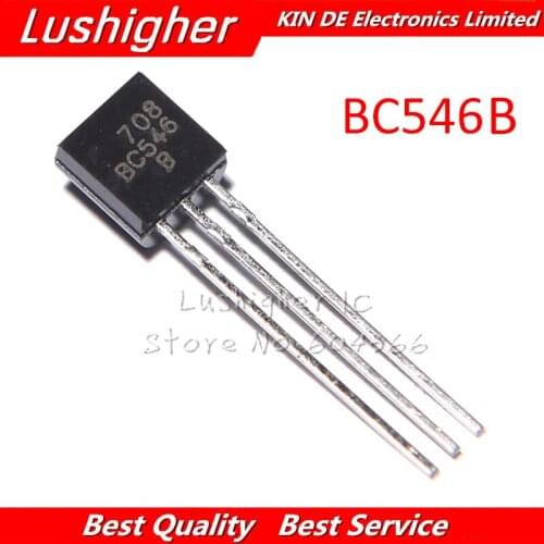 100PCS BC546 TO92 BC546B Triode NPN Low Power Transistor TO-92