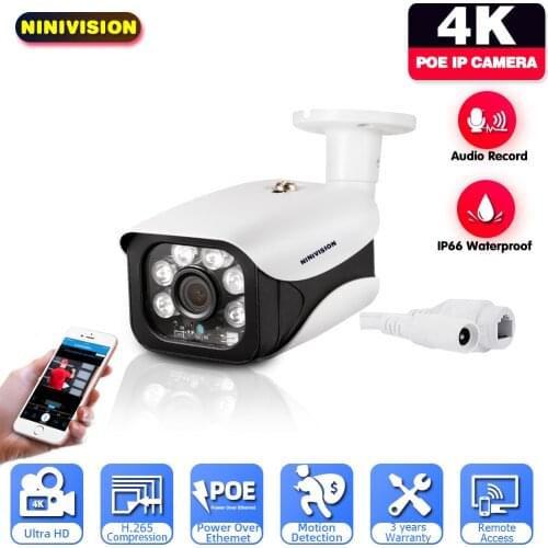 4K Ultra 8MP 3840x2160 security Camera Sony Sensor Audio 8MP Outdoor Waterproof night vision Camera Video surveillance Camera